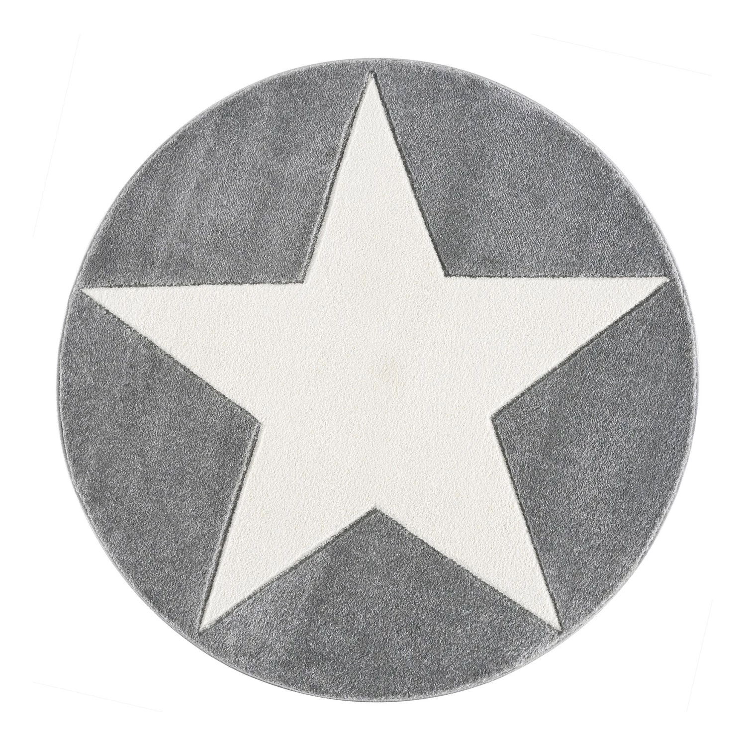 Happy Rugs Tapis enfant rond Shootingstar - Fibres synthétiques - Crème / Gris - Diamètre : 133 cm 1 Happy Rugs Tapis enfant rond Shootingstar - Fibres synthétiques - Crème / Gris - Diamètre : 133 cm
