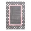 Happy Rugs Tapis enfant Point - Fibres synthétiques - Gris / Rose - 160 x 230 cm