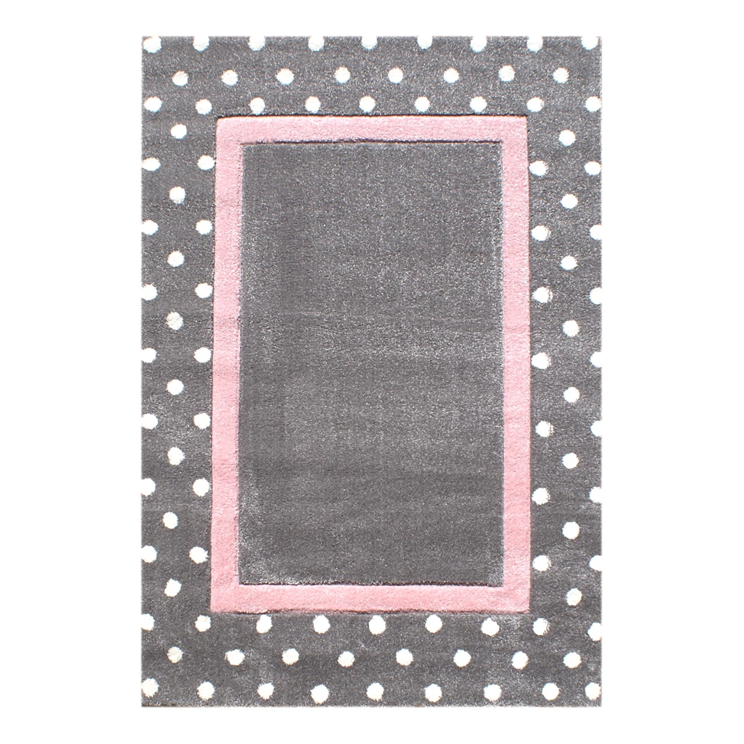 Happy Rugs Tapis enfant Point - Fibres synthétiques - Gris / Rose - 160 x 230 cm 1 Happy Rugs Tapis enfant Point - Fibres synthétiques - Gris / Rose - 160 x 230 cm