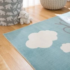 Top Square Tapis enfant Weely I - Fibres synthétiques - Bleu layette -Tapis enfant Soldes 1000214210 210121 11491300003 DETAILS P000000001000214210