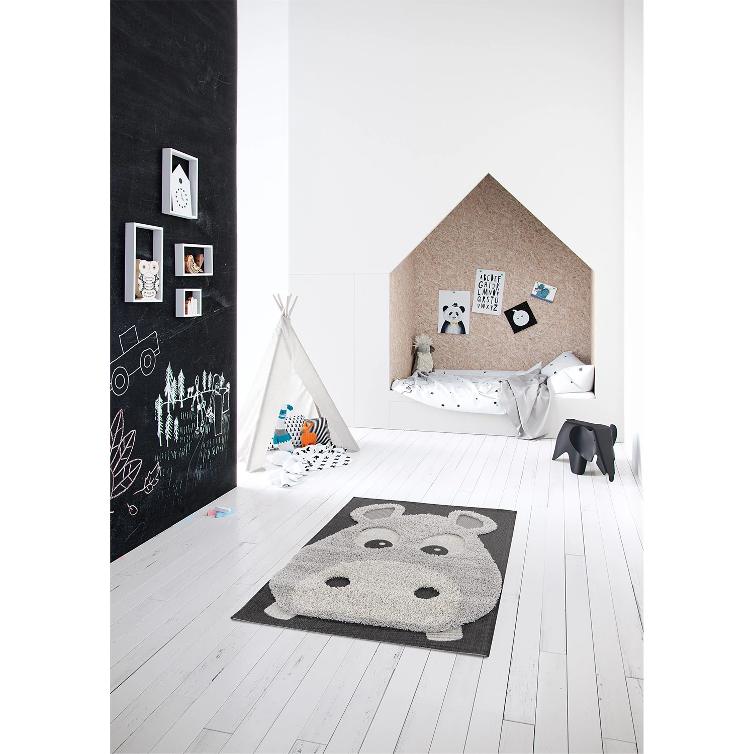 Top Square Tapis enfant Vendee VII - Fibres synthétiques - Noir 2 Top Square Tapis enfant Vendee VII - Fibres synthétiques - Noir – Image 2