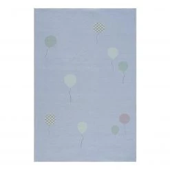 Happy Rugs Tapis enfant Baloon - Polyester / Coton - Bleu layette