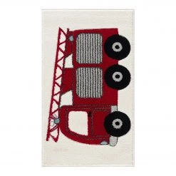Happy Rugs Tapis enfant Camion de pompier - Fibres synthétiques - 60 x 110 cm