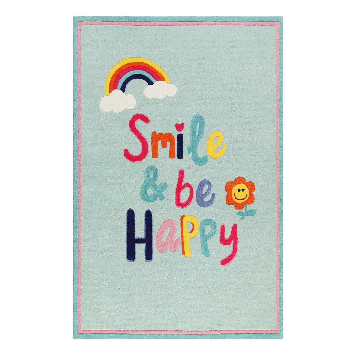 SMART KIDS Tapis enfant Happy me! - Polyester - Bleu clair - 120 x 170 cm 1 SMART KIDS Tapis enfant Happy me! - Polyester - Bleu clair - 120 x 170 cm