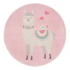 Luxor living Tapis enfant Lama Lulu II - Polyester - Rose