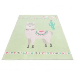 Luxor living Tapis enfant Lama Lulu I - Polyester - Vert clair - 120 x 170 cm -Tapis enfant Soldes 1000235613 201211 10124300286 DETAILS P000000001000235613