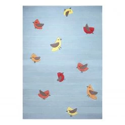 Esprit Home Tapis enfant Birdie - Fibres synthétiques - Bleu - 120 x 180 cm
