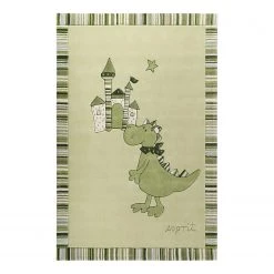 Esprit Home Tapis enfant Dragon & Castle - Fibres synthétiques - Vert - 170 x 240 cm