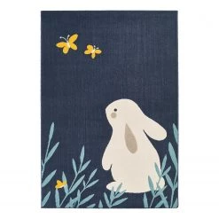 Zala Living Tapis enfant Bunny Lottie - Polypropylène - Bleu foncé