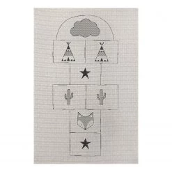 Top Square Tapis enfant Boulin - Polypropylène - Crème - 200 x 290 cm