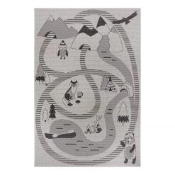 Top Square Tapis enfant Douelle - Polypropylène - Crème / Noir - 200 x 290 cm