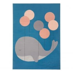 Hanse Home Tapis enfant Whale Buddy - Polypropylène - Bleu ciel - 80 x 150 cm