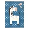 Hanse Home Tapis enfant Zebra Funny - Polypropylène - Bleu ciel - 80 x 150 cm