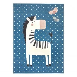 Hanse Home Tapis enfant Zebra Funny - Polypropylène - Bleu ciel - 80 x 150 cm
