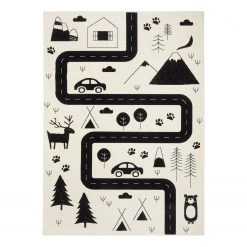 Hanse Home Tapis enfant Avenue - Polypropylène - Crème / Noir - 80 x 150 cm