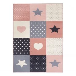 Hanse Home Tapis enfant Pretty Patchwork - Polypropylène - Rose - 160 x 220 cm