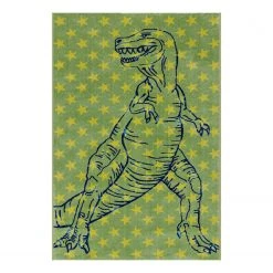 Kayoom Tapis enfant Sun T-Rex - Micropolyester - Vert