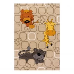 Kayoom Tapis enfant Sam Animals - Acrylique - Beige