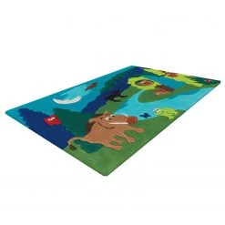 Kayoom Tapis enfant Sam - Acrylique - Vert -Tapis enfant Soldes 1000253506 210323 15344900374 DETAILS P000000001000253506