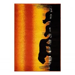 Kayoom Tapis enfant Lol III - Fibres synthétiques - Orange / Jaune