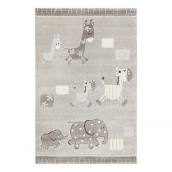 Esprit Home Tapis enfant Lucky Zoo 2.0 - Argenté - 120 x 170 cm