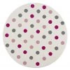 Happy Rugs Tapis enfant Confetti - Polypropylène - Rose vieilli / Crème - Diamètre : 133 cm