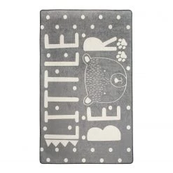 Top Square Tapis enfant Little Bear - Velours - Gris
