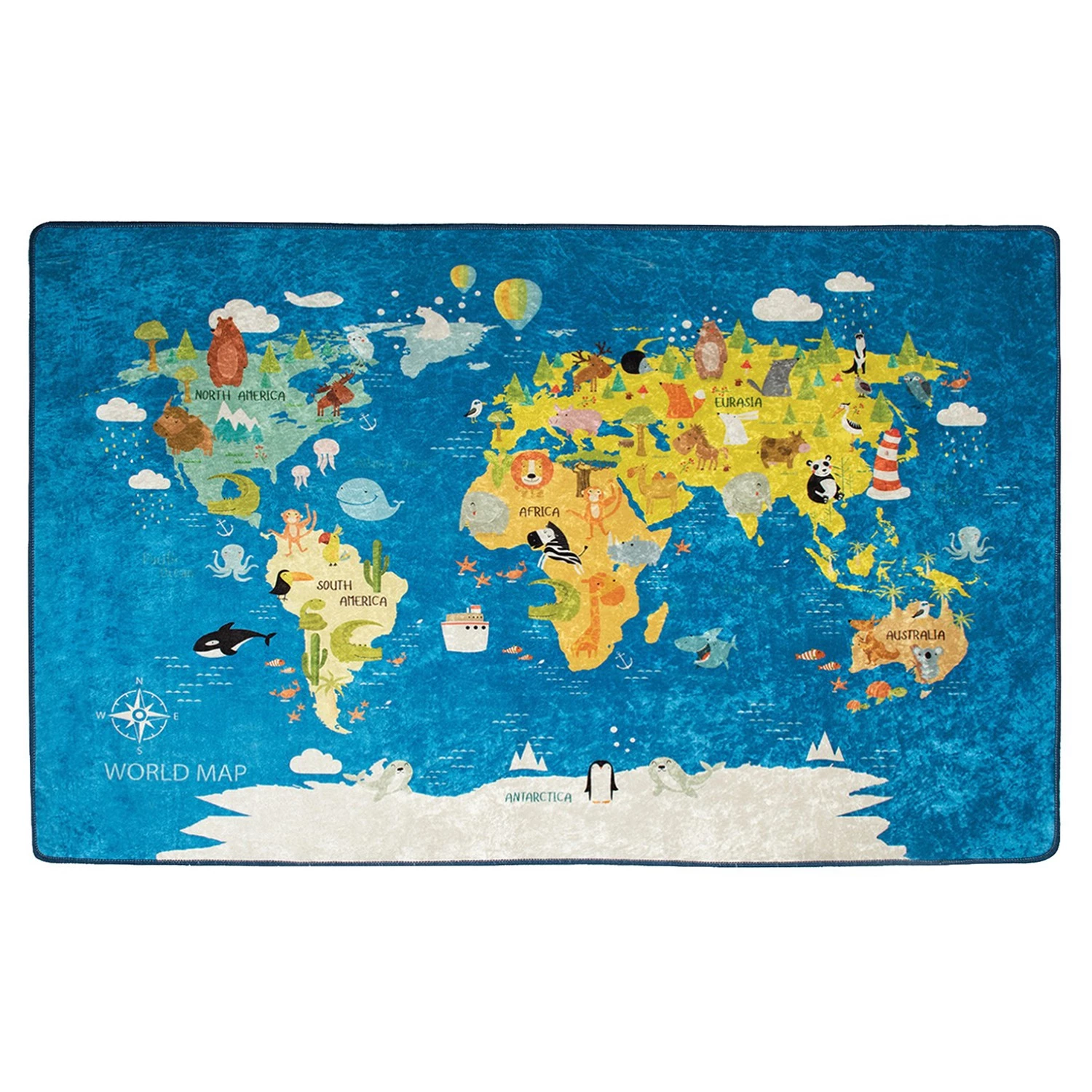 Top Square Tapis enfant World Map - Velours - Multicolore - 200 x 290 cm 1 Top Square Tapis enfant World Map - Velours - Multicolore - 200 x 290 cm