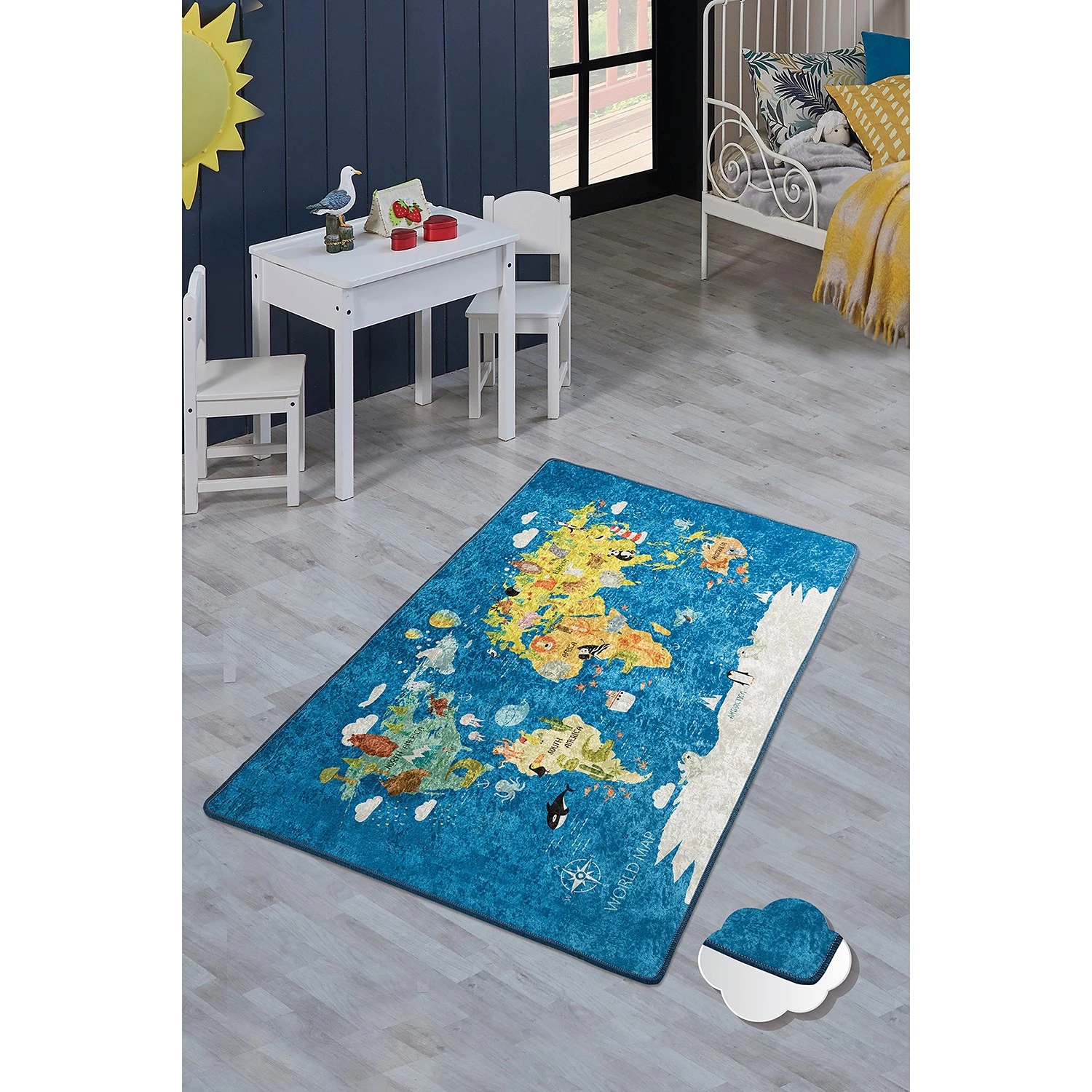 Top Square Tapis enfant World Map - Velours - Multicolore - 200 x 290 cm 2 Top Square Tapis enfant World Map - Velours - Multicolore - 200 x 290 cm – Image 2