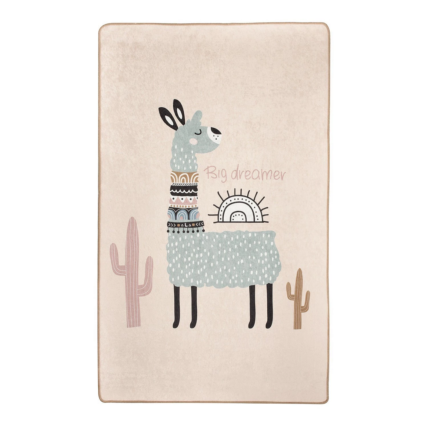 Top Square Tapis enfant Lama - Velours - Multicolore 1 Top Square Tapis enfant Lama - Velours - Multicolore