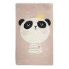 Top Square Tapis enfant King Panda - Velours - Rosa - 140 x 190 cm
