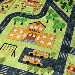 Top Square Tapis enfant Small Town - Velours - Vert -Tapis enfant Soldes 1000329774 220307 030 DETAILS P000000001000329774