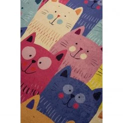 Top Square Tapis enfant Cats - Velours - Multicolore - 140 x 190 cm -Tapis enfant Soldes 1000329778 220307 040 DETAILS P000000001000329778