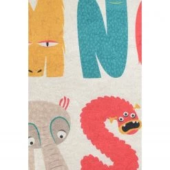 Top Square Tapis enfant Monsters - Velours - Multicolore - 100 x 160 cm -Tapis enfant Soldes 1000329779 220307 030 DETAILS P000000001000329779