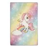 Top Square Tapis enfant Unicorn - Velours - Multicolore - 140 x 190 cm