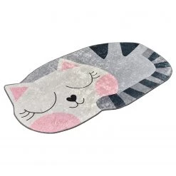 Top Square Tapis enfant Big Cat - Velours / Polyester - Multicolore - 60 x 100 cm
