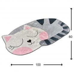 Top Square Tapis enfant Big Cat - Velours / Polyester - Multicolore - 60 x 100 cm -Tapis enfant Soldes 1000329802 220307 500 SKETCH DETAILS P000000001000329802 sketch