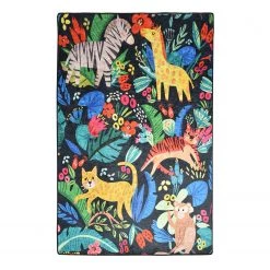 Top Square Tapis enfant Zoo - Velours / Polyester - Multicolore
