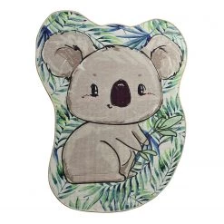 Top Square Tapis enfant Koala Shape - Velours - Gris / Vert - 140 x 190 cm