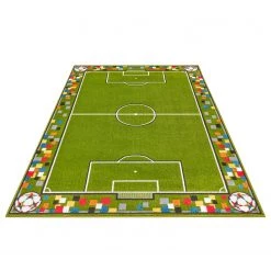 Hanse Home Tapis enfant Soccer Pitch - Polypropylène thermobouclé - Vert / Blanc - 200 x 290 cm -Tapis enfant Soldes 1000360930 220726 030 DETAILS P000000001000360930
