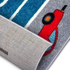 Hanse Home Tapis enfant Labyrinth Race - Polypropylène thermobouclé - Bleu / Blanc / Gris - 120 x 170 cm -Tapis enfant Soldes 1000360937 220726 040 DETAILS P000000001000360937