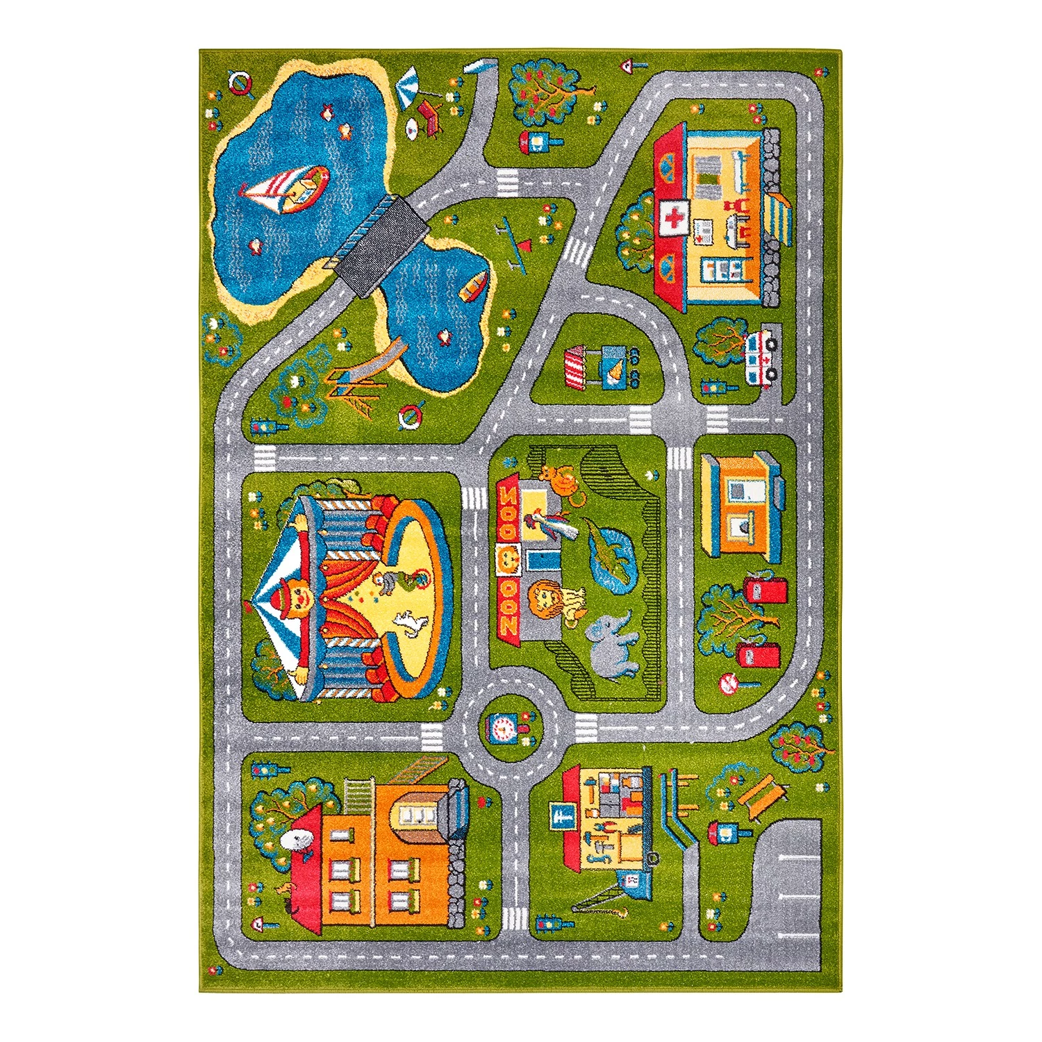 Hanse Home Tapis enfant Urban Street - Polypropylène thermobouclé -Vert - 160 x 230 cm 1 Hanse Home Tapis enfant Urban Street - Polypropylène thermobouclé -Vert - 160 x 230 cm