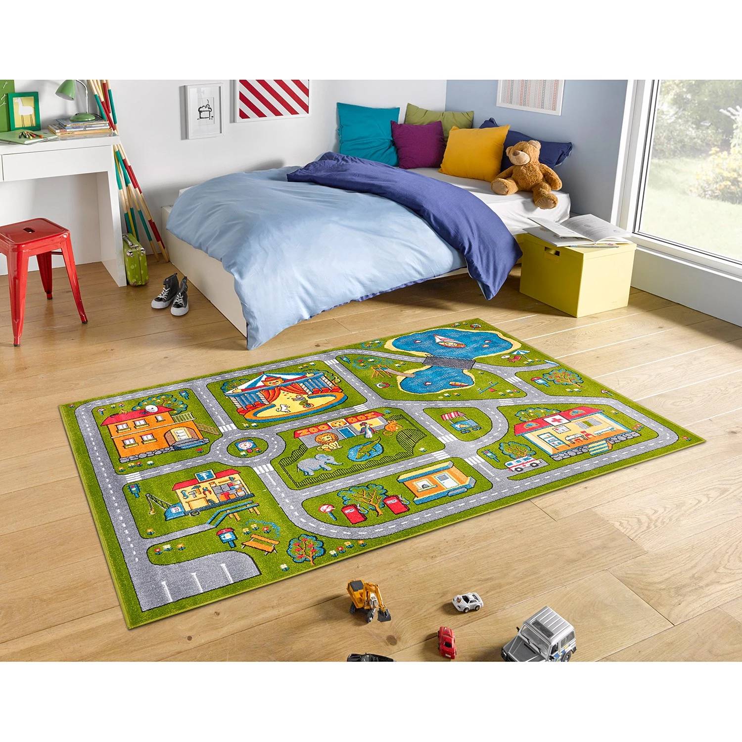 Hanse Home Tapis enfant Urban Street - Polypropylène thermobouclé -Vert - 160 x 230 cm 2 Hanse Home Tapis enfant Urban Street - Polypropylène thermobouclé -Vert - 160 x 230 cm – Image 2