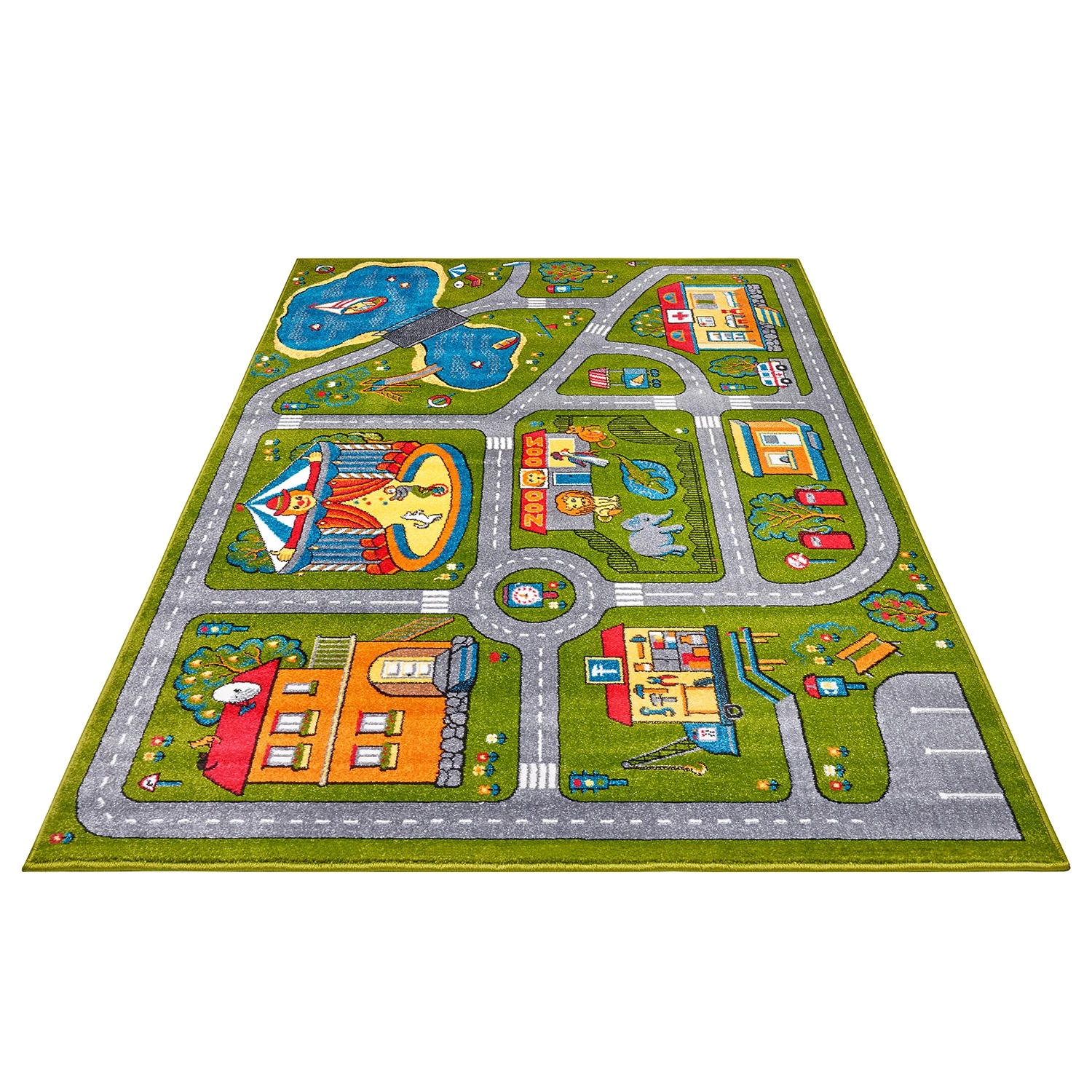 Hanse Home Tapis enfant Urban Street - Polypropylène thermobouclé -Vert - 160 x 230 cm 3 Hanse Home Tapis enfant Urban Street - Polypropylène thermobouclé -Vert - 160 x 230 cm – Image 3