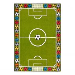 Hanse Home Tapis enfant Football Stadium - Polypropylène thermobouclé -Vert - 200 x 290 cm