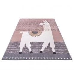 Hanse Home Tapis enfant Alpaca Dolly - Polypropylène thermobouclé - Gris / Rose vif - 160 x 230 cm -Tapis enfant Soldes 1000361007 220726 030 DETAILS P000000001000361007