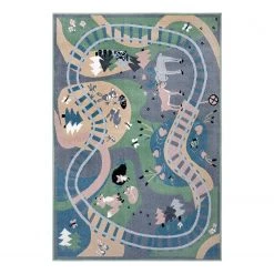 Hanse Home Tapis enfant Forest Route - Polypropylène thermobouclé - Multicolore - 120 x 170 cm