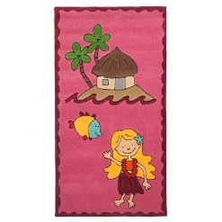 THEKO die markenteppiche Tapis d'enfant Maui - Rose - 100 cm x 160 cm